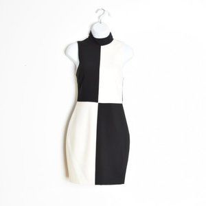 LIKELY dress black and white mod checkerboard twiggy gogo mini dress 4/XS